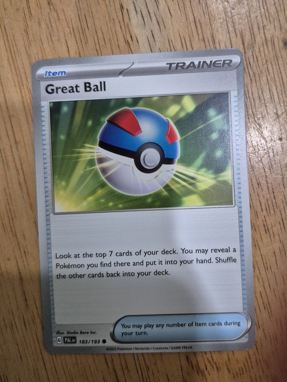 QTY 2 Pokémon Trainer Card Great Ball Paldean Fates
